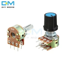5 peças lote b1k b2k b5k b10k b20k b50k b100k b250k b500k b1m potenciômetro resistor linear atarraxamento botão de tampão rotativo ohm eletrônico diy