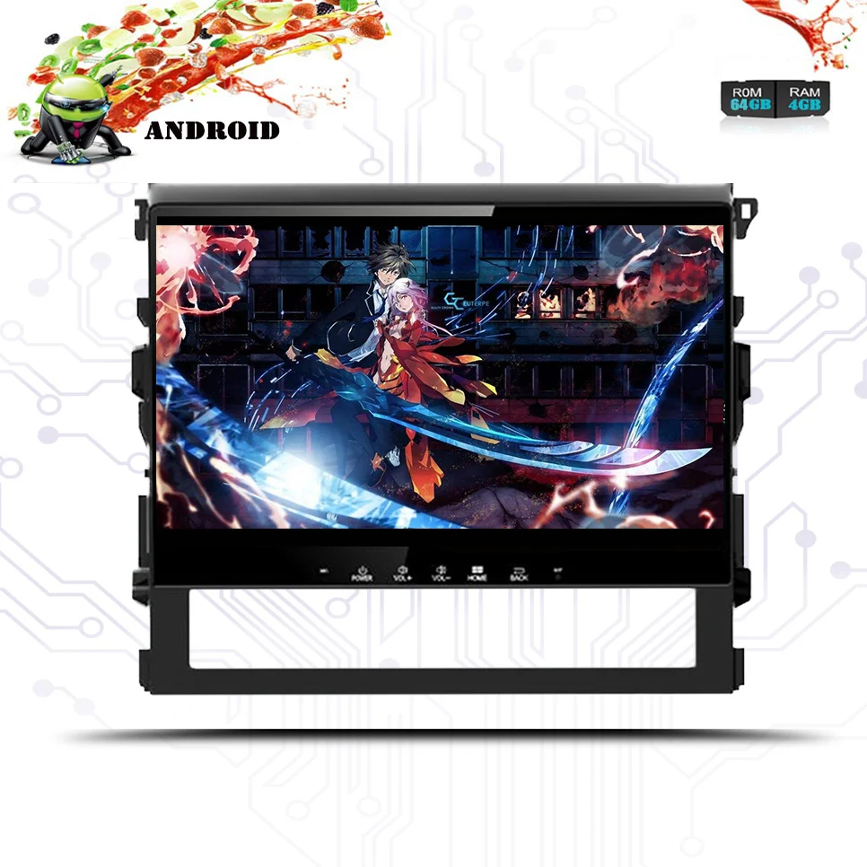 Автомобильный DVD плеер 10 1 дюйма 4 Гб 64 ГБ Восьмиядерный Android 0 для Toyota Land Cruiser 200 LC200