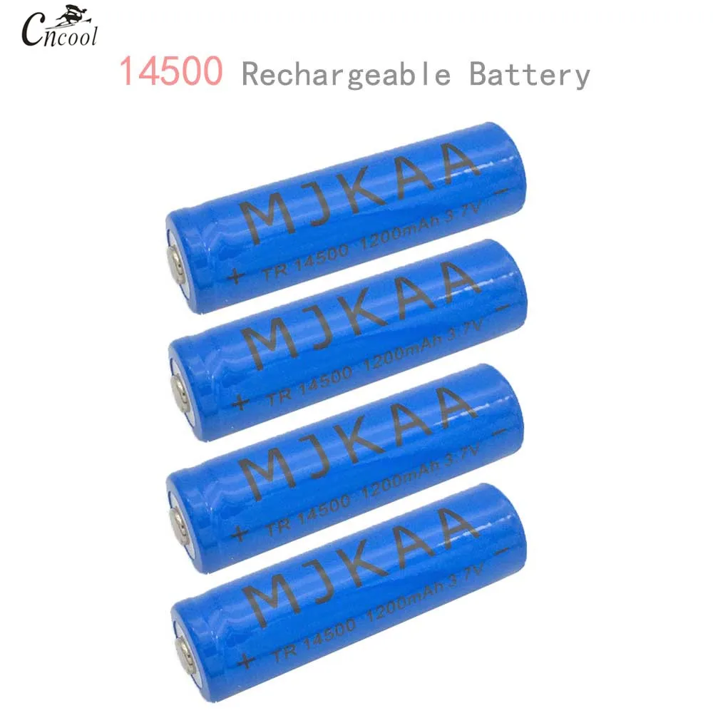 4 шт 14500 3 7 V перезаряжаемые батареи 1200mAh TR14500 литий-ионная аккумуляторная батарея