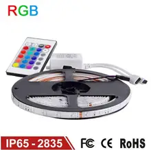 RGB LED Strip Light IP65 Waterproof 2835 SMD 60LEDs/m 5M RGB Flexible Lights LED Ribbon Tape Lamp 12V IR Remote Controller