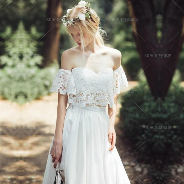 Twp Iece Bohemian Wedding Dresses Fashion Dresses