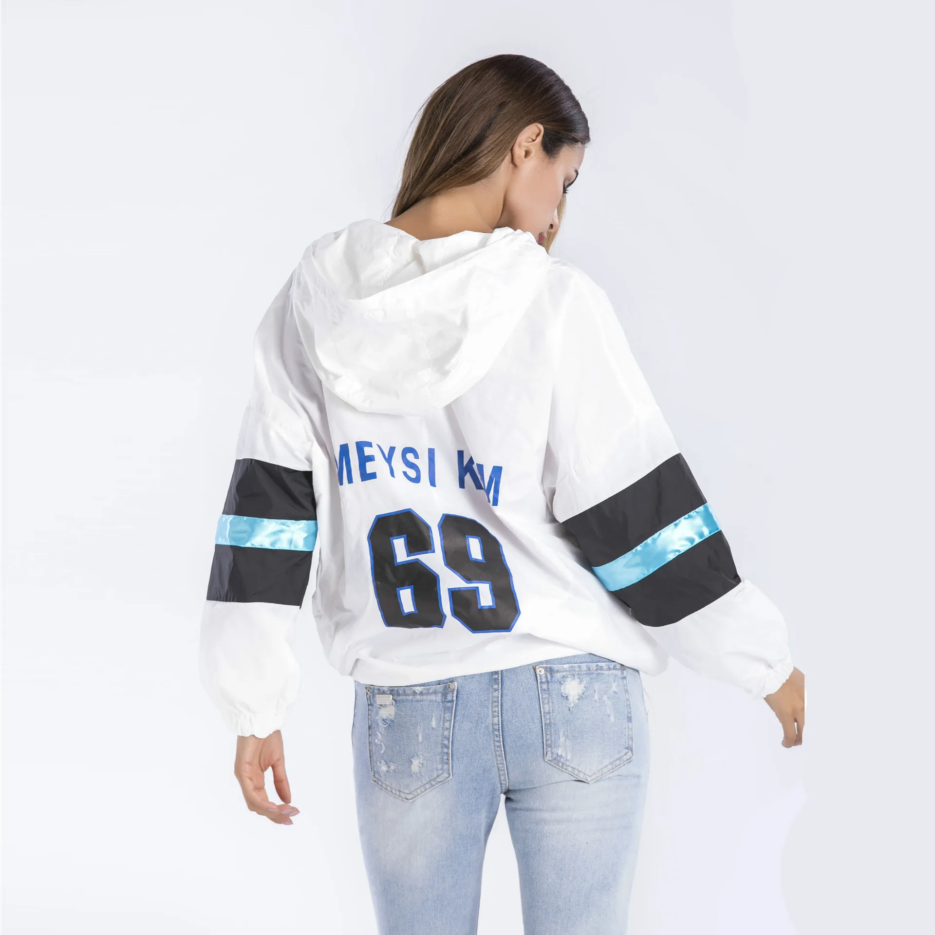 2018 Women's Bohemia jacket hooded letter hooded windbreaker Female Top Casual autumn and winter Sweatershirts Pullover sweater