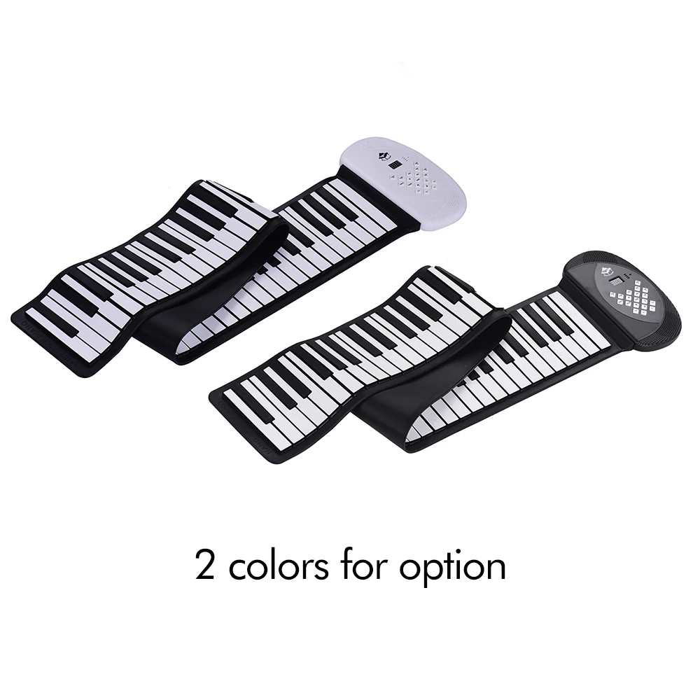 88 клавиш MIDI Roll Up пианино электронная силиконовая клавиатура Встроенный стерео динамик 1200mA литий-ионная батарея поддержка подключения BT