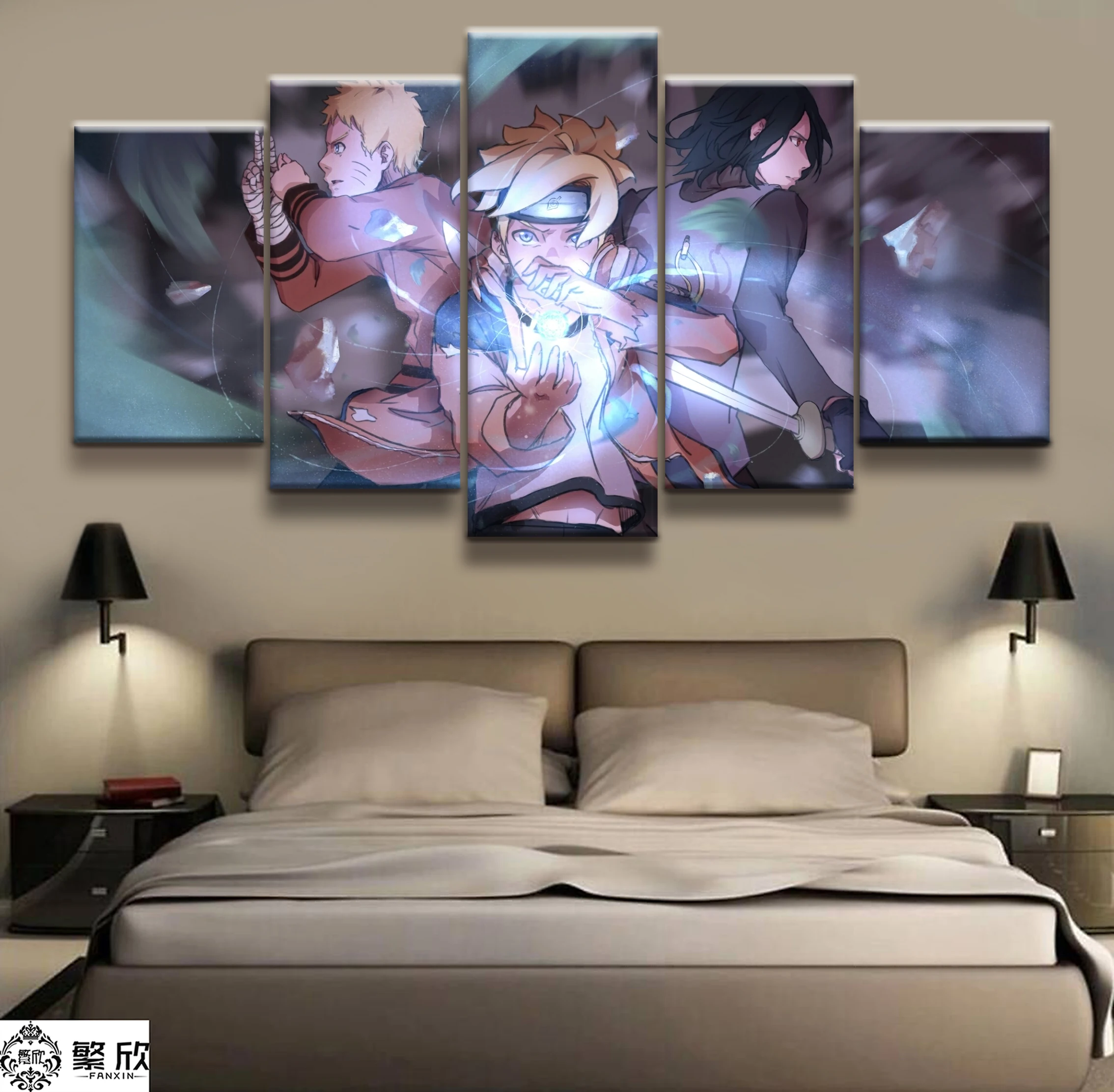 

Hot Sales Without Frame 5 Panels Picture Naruto Sasuke Animation Posters Painting Artwork Wall Art Canvas Painting Wholesale