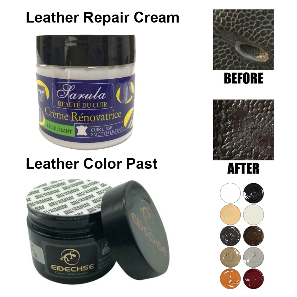Assento de couro do carro renovação pasta de cor e reparação creme para desbotado riscado couro all-purpose ferramenta de reparo de couro