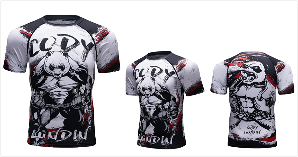 Новый UFC бразильский джиу-джитсу ММА запускает 3D боди Крест fit Rash Guard компрессионная рубашка Rashguard Мужская VS PK Спортивная футболка