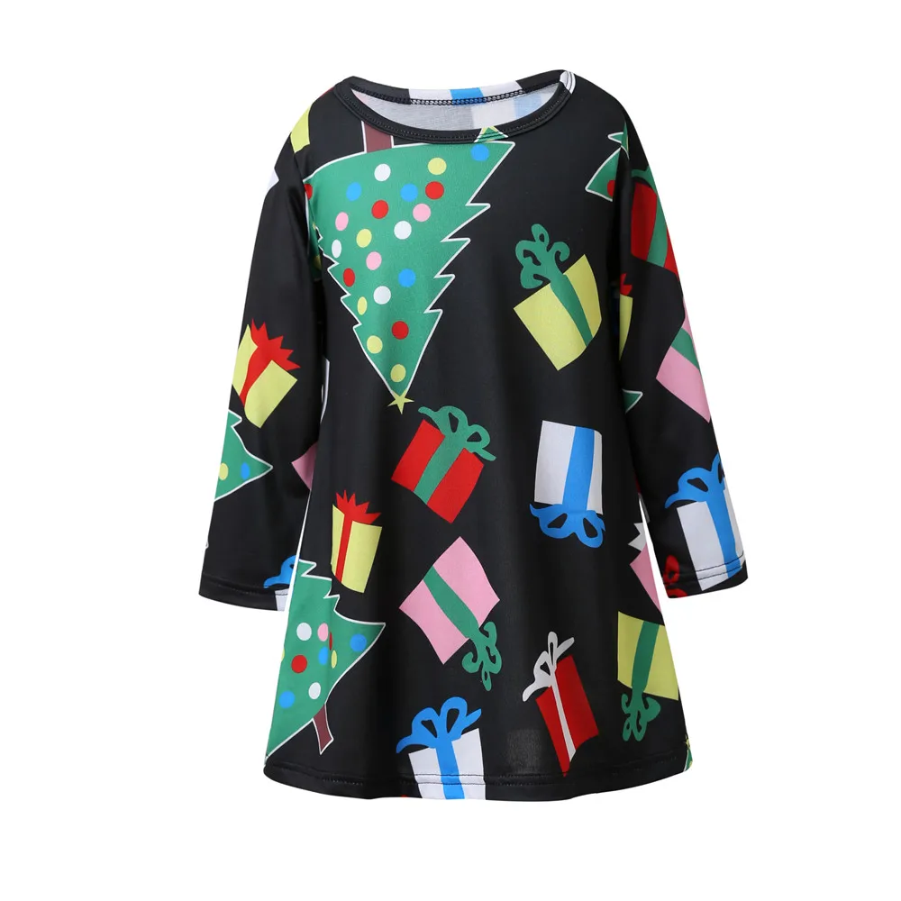 2018 Christmas Print Dress Kids girls long sleeve dresses Clothes Children Baby Girl Dresses Autumn cotton One-piece Clothing цена 2018 Christmas Print Dress Kids girls long sleeve dresses Clothes Children Baby Girl Dresses Autumn cotton One-piece Clothing цены онлайн