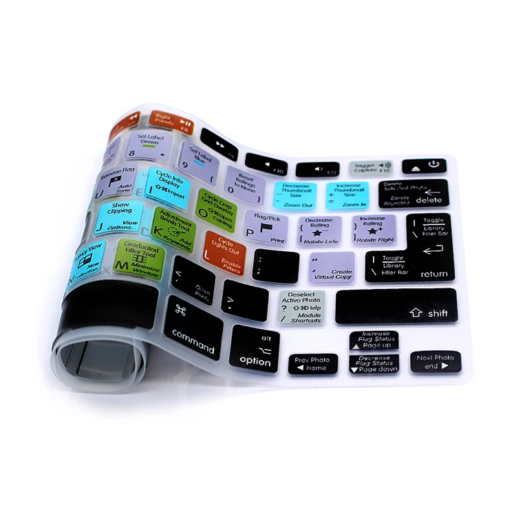 HRH Lightroom горячие клавиши функции силиконовая клавиатура крышка защита для клавиатуры кожи для Mac Air Pro retina 13 15EU/US
