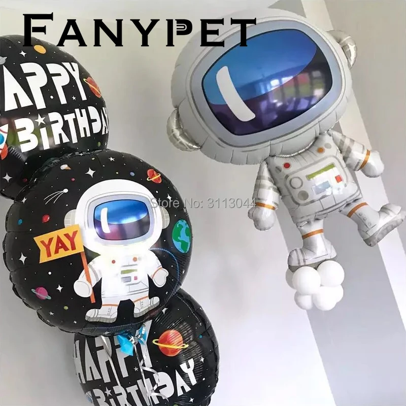 Вечерние воздушные шары астронавт робот алюминиевый шар тематическая вечеринка на день рождения украшения детские игрушки для мальчиков 4D шары - Цвет: 4pcs