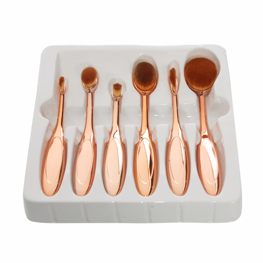

10pcs/set Golden Tooth Brush Shape Makeup Brush Tools Toothbrush Shadows Powder Flexible Makeup Brush Kits With Box