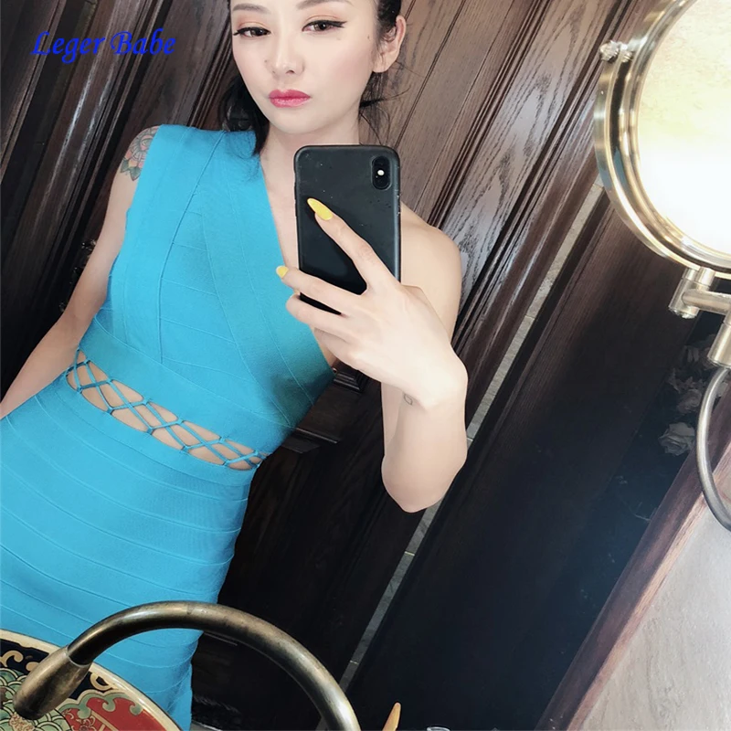 Herve Leger Babe 2018 выдалбливают Бандажное платье новый дизайнер Для женщин платья на
