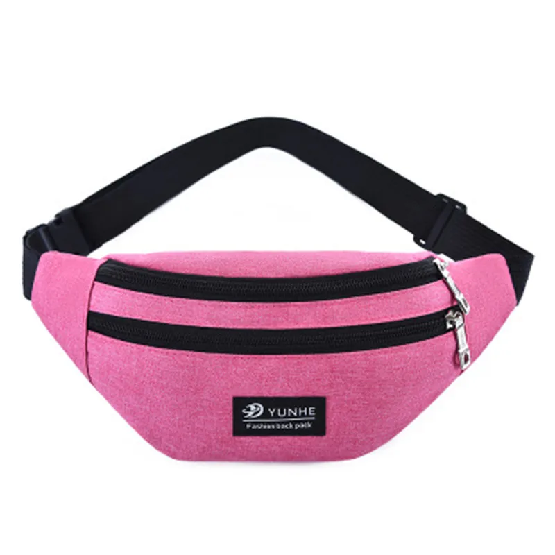 Модная женская и Мужская поясная сумка, разноцветная, унисекс, поясная сумка, поясная сумка, сумка для мобильного телефона, сумка на молнии, сумка на пояс - Цвет: rose pink
