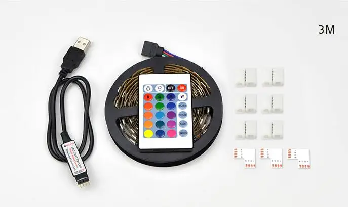 DIY 5 в USB светодиодная подсветка под шкаф 1 м 2 м 3 м RGB гибкий светодиодный ленточный светильник ТВ ПОДСВЕТКА ПК HD ТВ фон смещение декоративный светильник ing - Испускаемый цвет: 3m