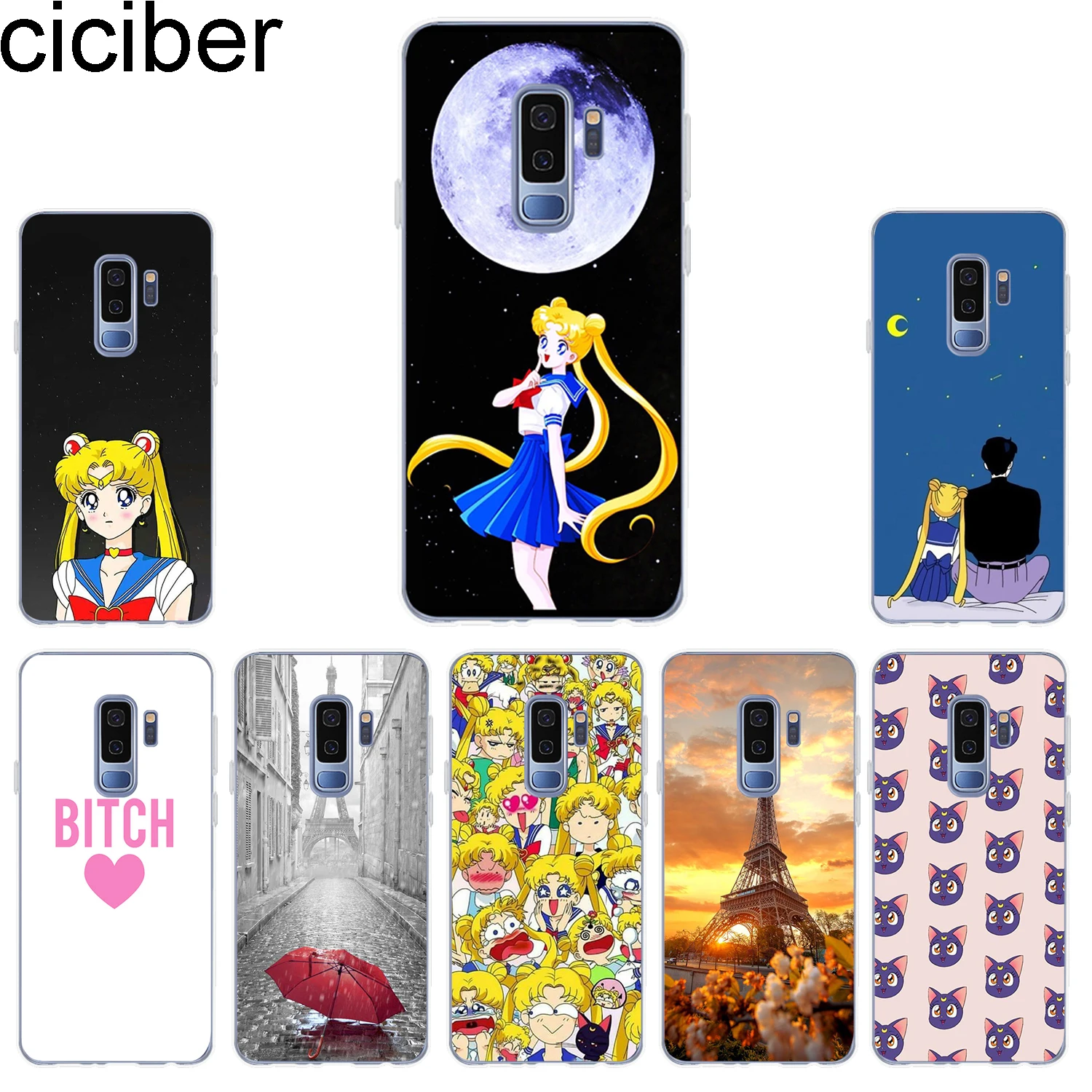 ciciber Sailor Moon Phone Case for Samsung Galaxy S10 S10+ S10e Soft TPU Back Cover S9 S8 S7 S6 S5 Edge Plus S9+ |