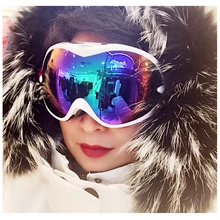 Мужские и женские двойные линзы большой вид Зимние виды спорта Сноуборд противотуманные лыжные очки маска лыжные очки UV400 катание на лыжах Защита для глаз