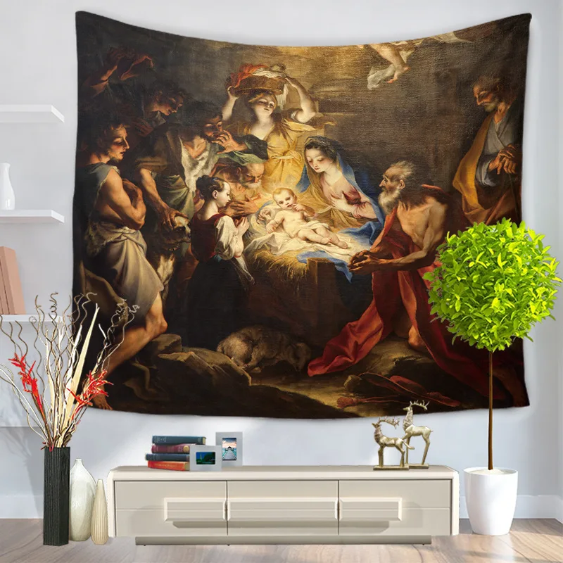 Новая МАНДАЛА ГОБЕЛЕН настенный Христос гобелен «Иисус» Религия домашние настенные декорации молитвенный коврик 130x150 см 200x150 см - Цвет: 5