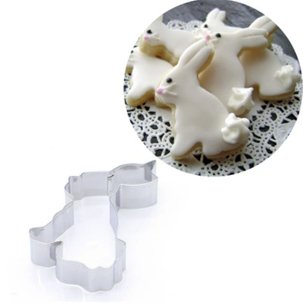 AMW Cute Rabbit Shaped Fondant Cake Decorating Tools Stainless Steel