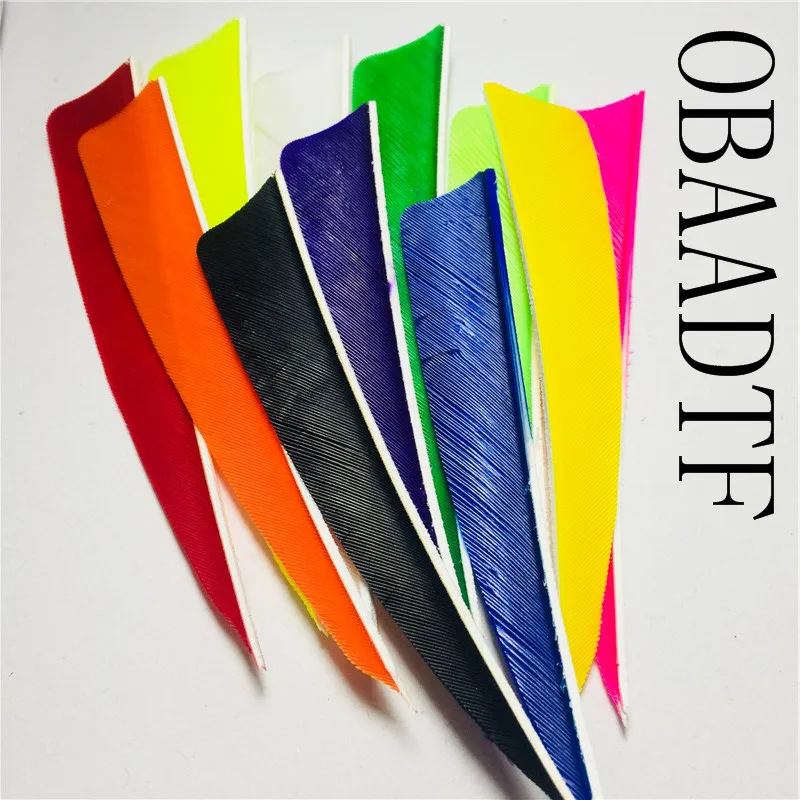 Tiro com Arco Flecha de Penas de Peru Flecha de Caça Taça Shield Fletches Pena Acessórios-4 Polegada Schield Fletchings 100pcs 4 4 Flecha de Caça Acessórios-4 Polegada Schield Fletchings