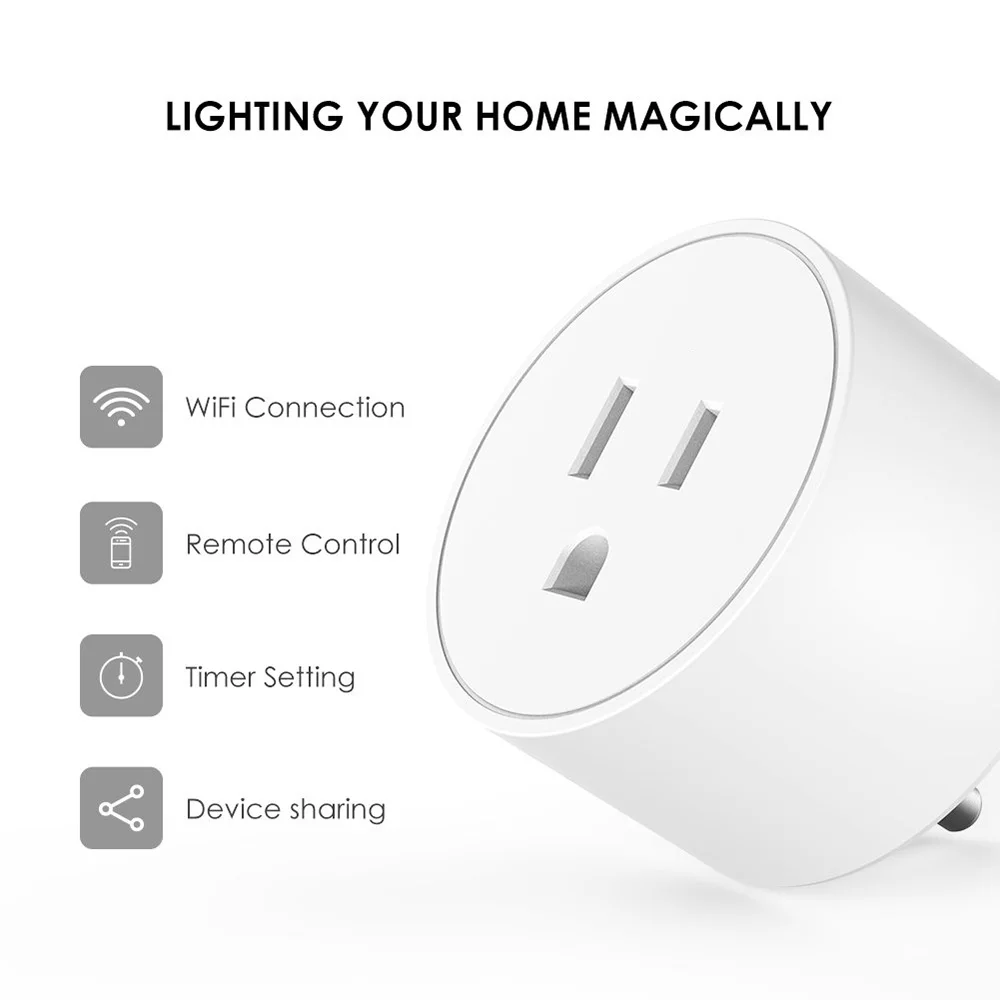 4 шт. умная розетка для питания Мини WiFi штепсельная США поддержка Alexa Google Home с
