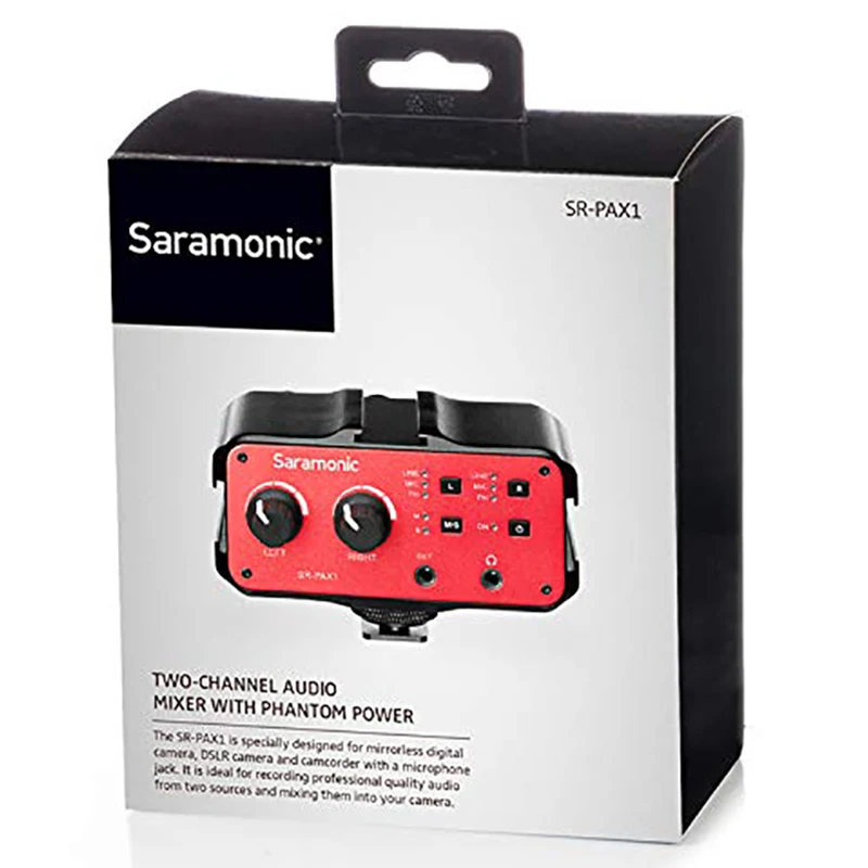 Saramonic Pax1 Audio Mixer Preamp Microphone Adapter Dual Xlr 6.3Mm 3.5Mm Inputs for Iphone 7 Smartphone Guitar Dslr Camera