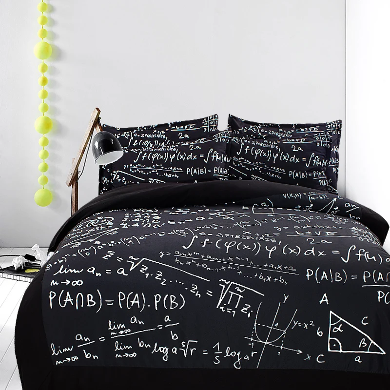 Free Novelty Gift Math Formula Pattern Bedding Set