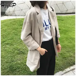 HziriP 2018 Для женщин пиджаки Однобортный Демисезонный с длинным рукавом зубчатый форма Стиль Повседневная обувь женские офисные пиджаки Blazer