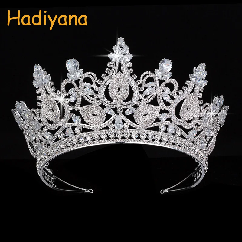 

Hadiyana Fashion Bridal Tiara Crown AAA Phinestone Hot Sale Female Wedding Celebration Party Beauty Crown Promotion Price BC4592