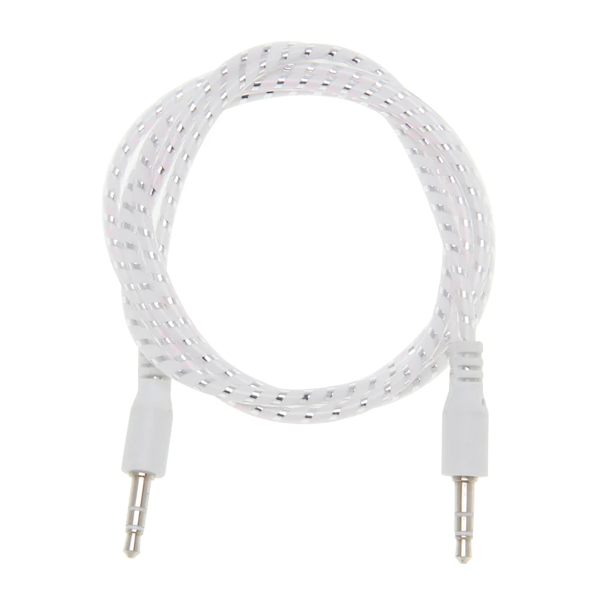 100pcs 3 5mm Audio Cable Plastic ring 3 5 jack to jack aux cord 1m Headphone Speaker AUX Cable for iphone samsung Car MP3 cheap