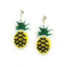 Hip Hop Acrylic Club Jewelry Accessories Fashion Personality Fruit Pineapple Punk Women Earrings bohomia beads drop earrings