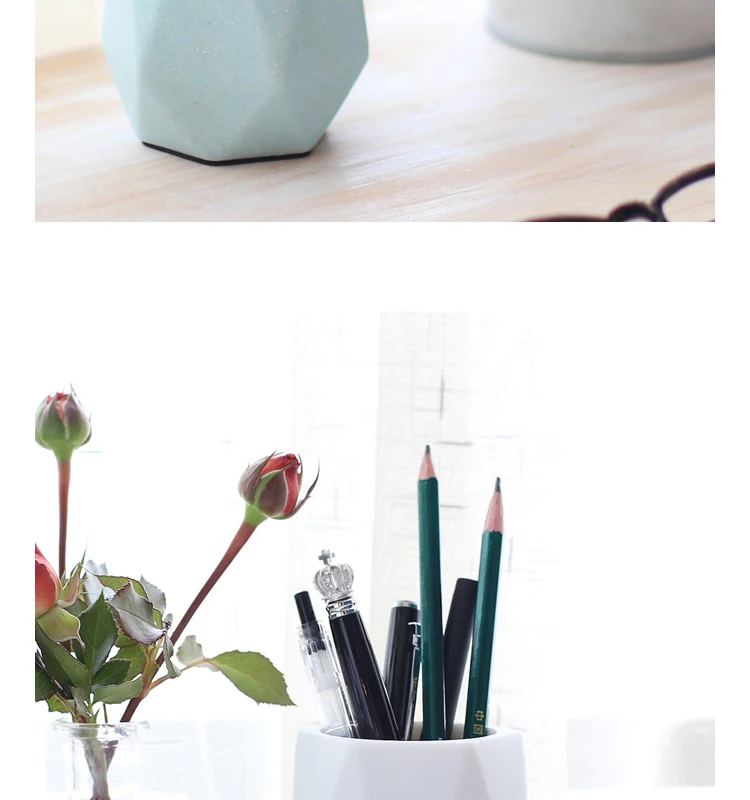 Vaso do Lápis Suporte de Escova Moda Criativa Pena Vaso da Composição Concisa Papelaria Desk Tidy Container 17 escova titular conciso papelaria mesa arrumado recipiente