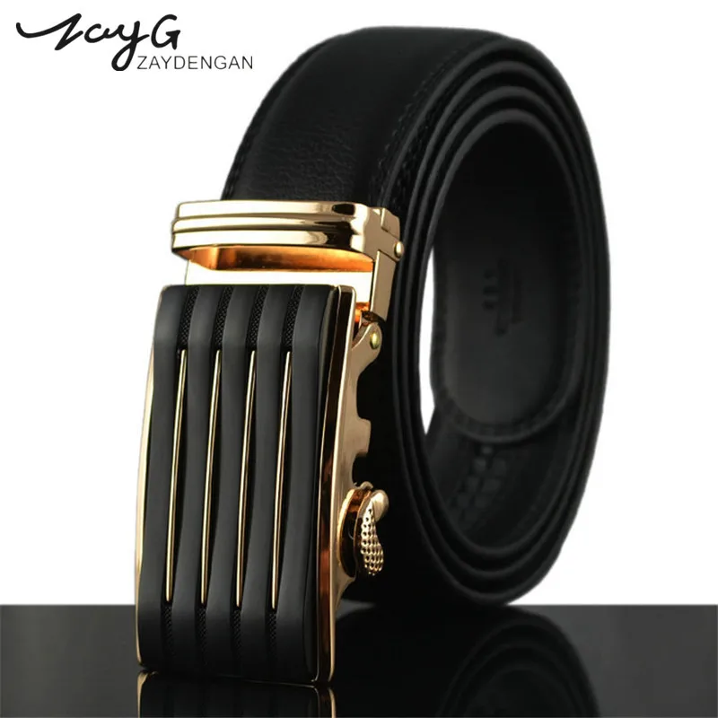 

ZAYG Men Automatic Alloy Buckle Belt Men High-grade Genuine Leather Luxury Strap Male Casual Belt Man Businessman Buckle Belt