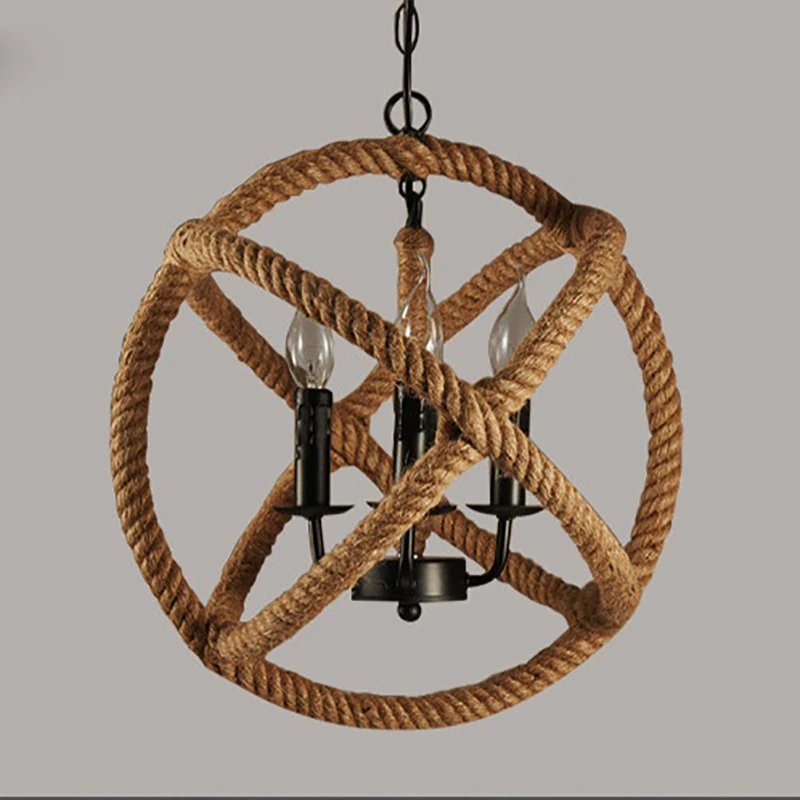 Loft Style Nordic Retro Creative Clothing Coffee Hall Rope Loft Style Nordic Retro Creative Clothing Coffee Hall Rope Chandelier Industrial Lamp Replicate Restoration Hardware Light In Chandeliers From Lights