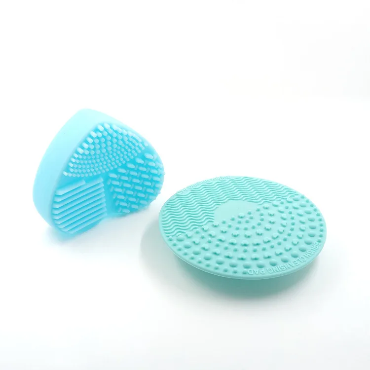 Горячая 2 шт Силиконовые перчатки для чистки яиц с щеткой чистящий коврик для макияжа сушилка для кистей стойки скруббер Очиститель для инструмента - Цвет: Синий