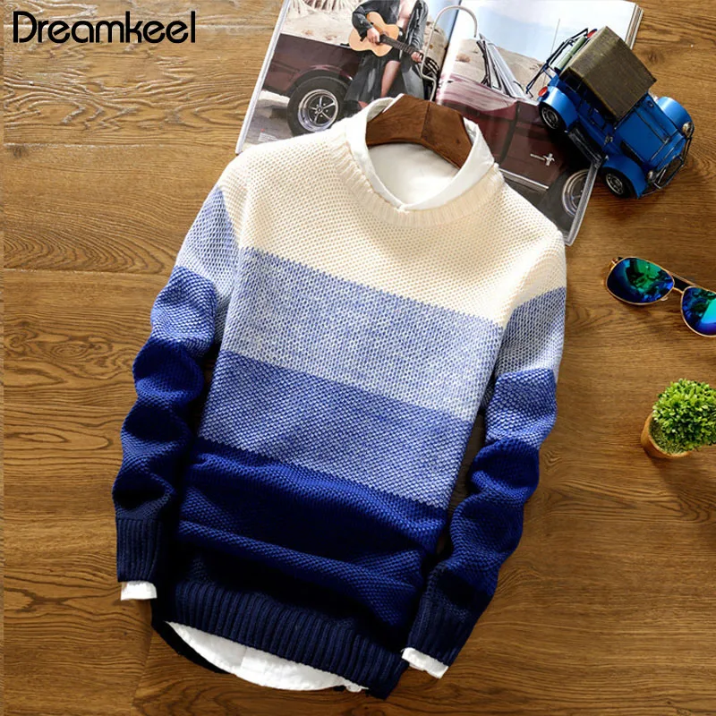 Модный Повседневный свитер, весенне-осенняя мужская одежда с круглым вырезом, приталенный вязаный мужской свитер и пуловер и свитеры для мужчин Y