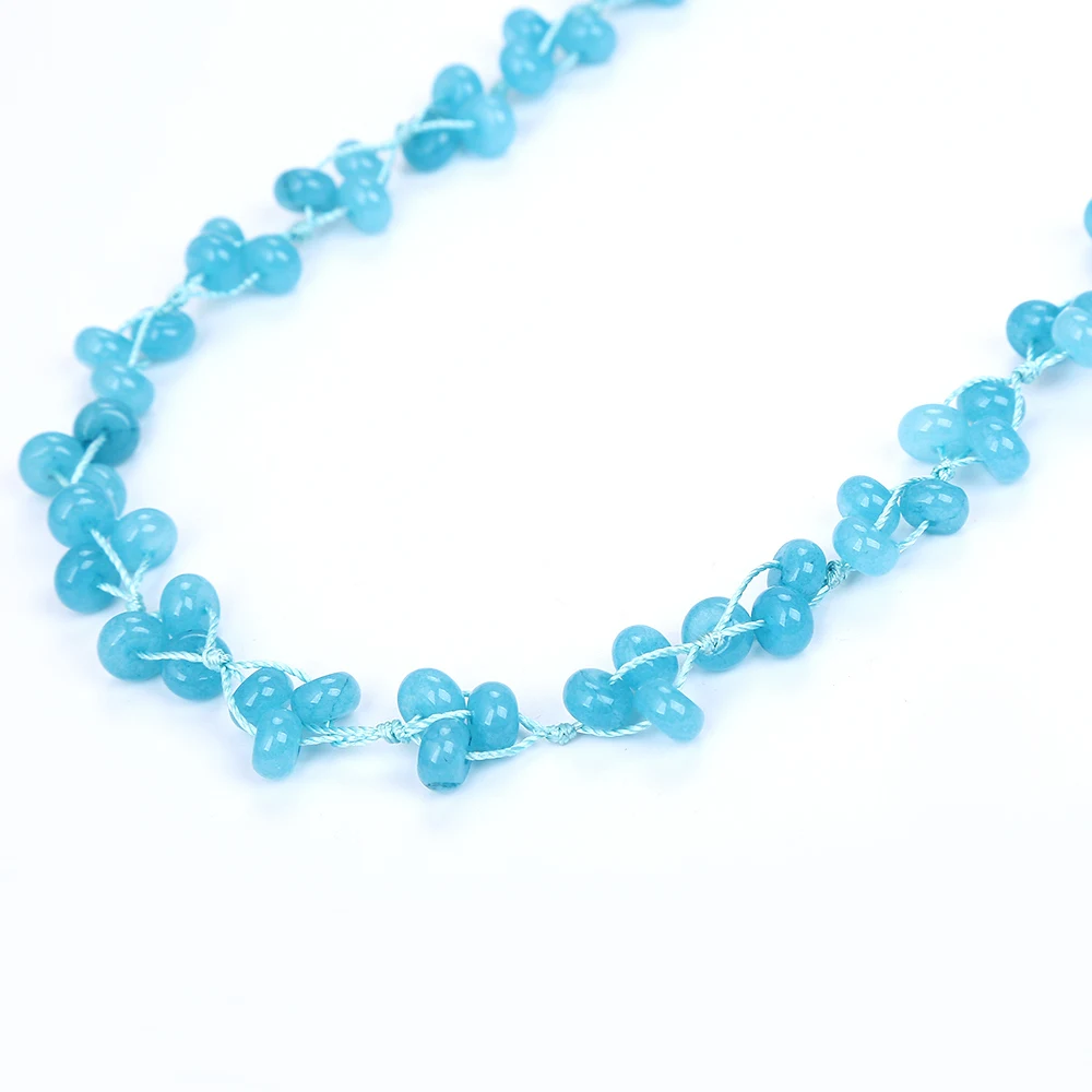 Yumten Aquamarine плетеное ожерелье из натурального камня с кристаллами Женские