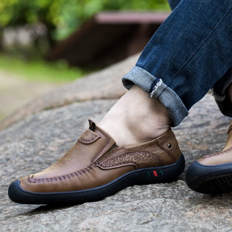 132light De Hanyu À Marque Main Casual Mâle Sneakers 11khaki Brown La Mocassins Hommes Chaussures En Cuir 132khaki 11light Brown Faits Confortable Mode TlJ3Kcu1F