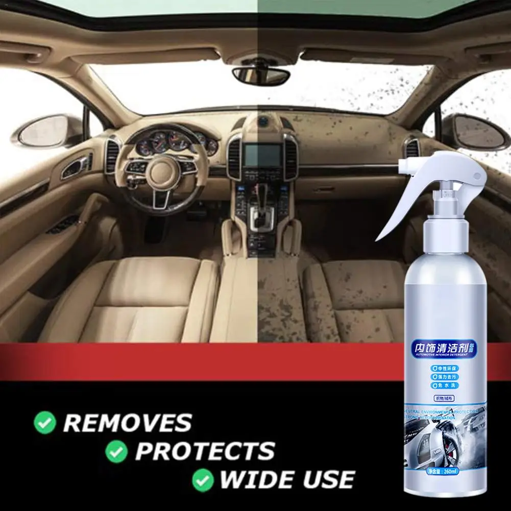 Car Interior Cleaning Agent Ceiling Cleaner Leather Flannel Woven Fabric Water-free Cleaning Agent Auto Roof Dash Cleaning Tool