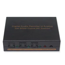 Digital to Analog Optical Audio Switch Decoder SPDIF TOSLINK Optical Audio 3x1 Switcher with L F Headphone
