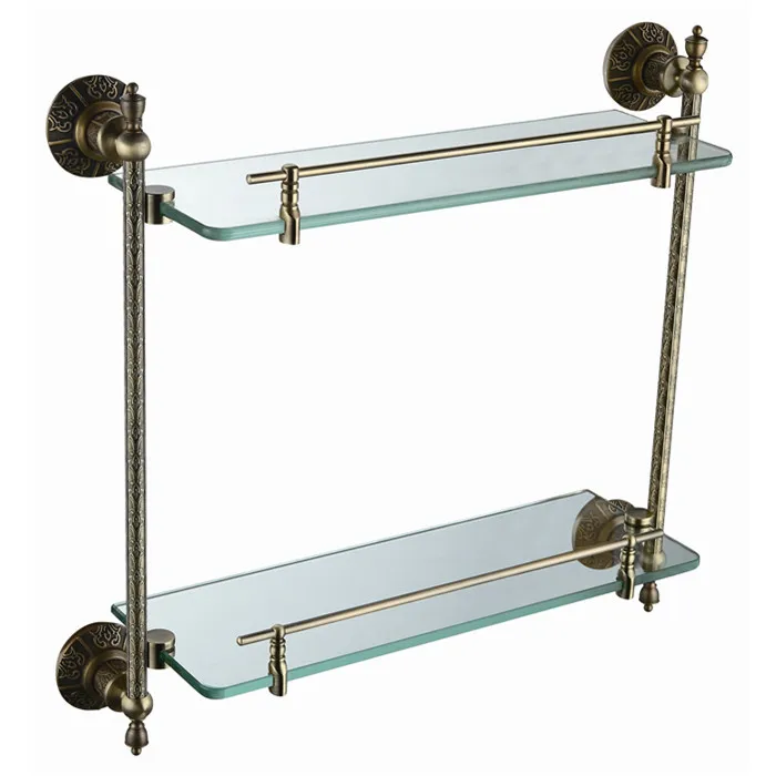 Buy Free shipping brass glass shelf, bathroom shelf