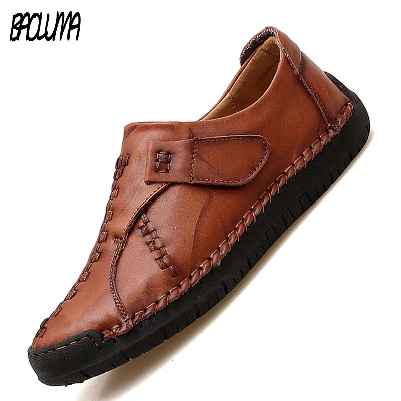 Handmade Genuine Leather Men Casual Shoes Luxury Brand High Quality Mens Loafers Moccasins Black Sneakers Formal Shoes plus siz