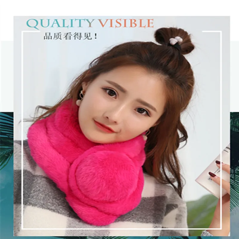 

New imitation rabbit hair ladies scarf bib large rabbit collar winter essential warm scarf