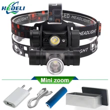 1 Режим ИК индукции xm l2 Мини светодиодный налобный фонарь для кемпинга Головной фонарь led xml t6 Перезаряжаемый Головной фонарь 18650 Головной фонарь