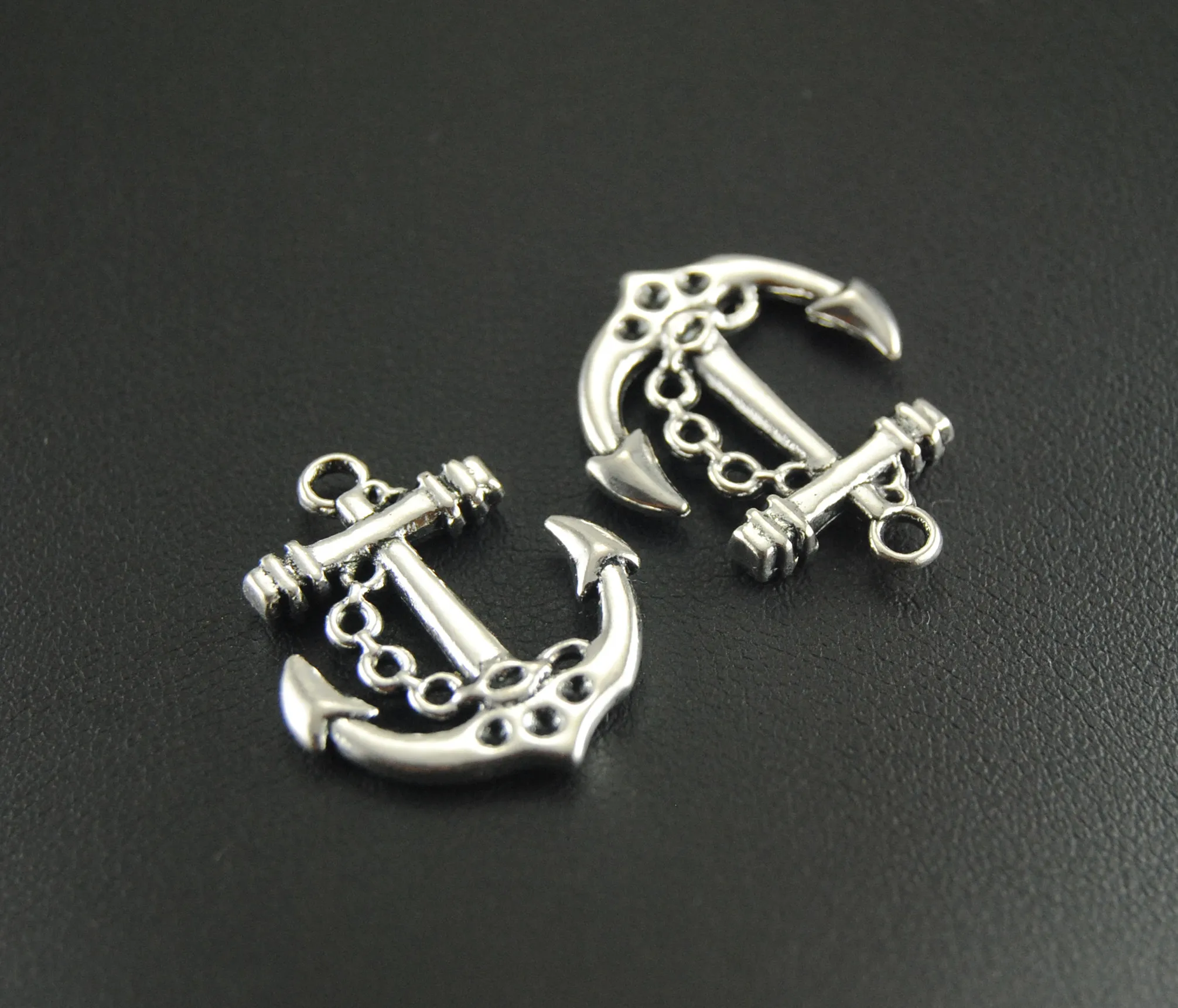 

20 Pcs 2 Colros Metal Alloy Anchor Charm Pendants For Sea Nautical Jewelry Making 20x25mm A461/A298
