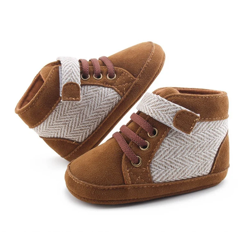 

Autumn Winter Baby Boys Warm Patchwork Anti-Slip Shoes Sneakers Toddler Soft Soled Boots First Walkerss