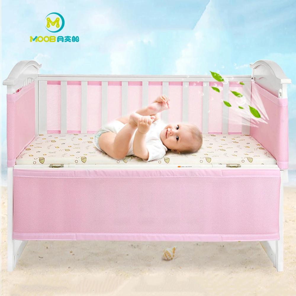 

Baby Bed Bumper Summer 2Pcs/Set Breathable 3D Baby Bedding Set Collision Half Around Baby Bumper Crib Set Newborn Cot Crib Safe