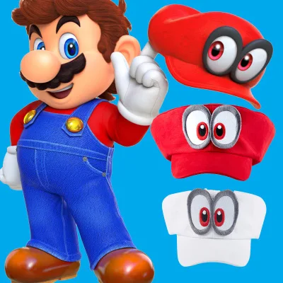 

Anime mario hats super mario cosplay Odyssey hat Cap visor baseball cap cartoon eye decoration anime hat mario