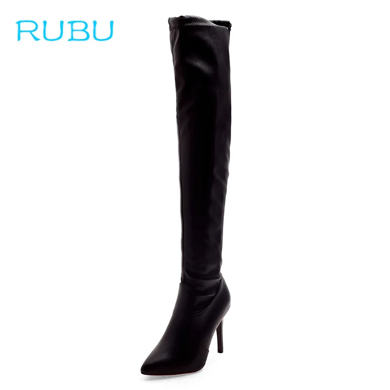 

Women Boots 2019 Over The Knee High Boots Slip on Winter Shoes Thin High Heel Pointed Toe All Match Sexy Party Boot