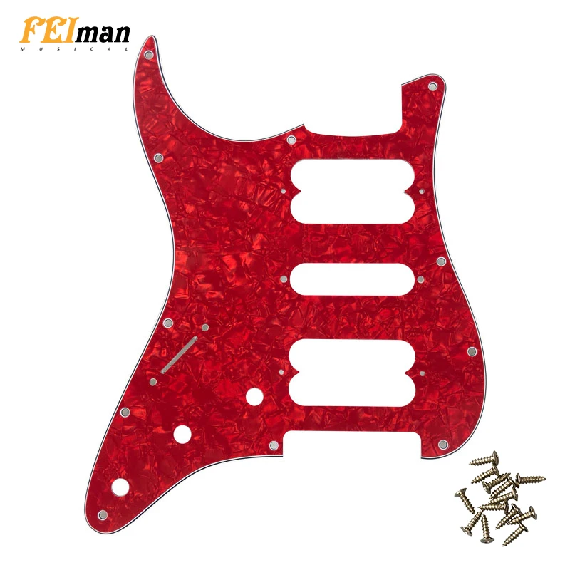 

Pleroo Guitar parts left handed pickguards with 11 Screws For fender Player Startocaster HSH Scratch Plate PLAYER SERIES PICKUPS
