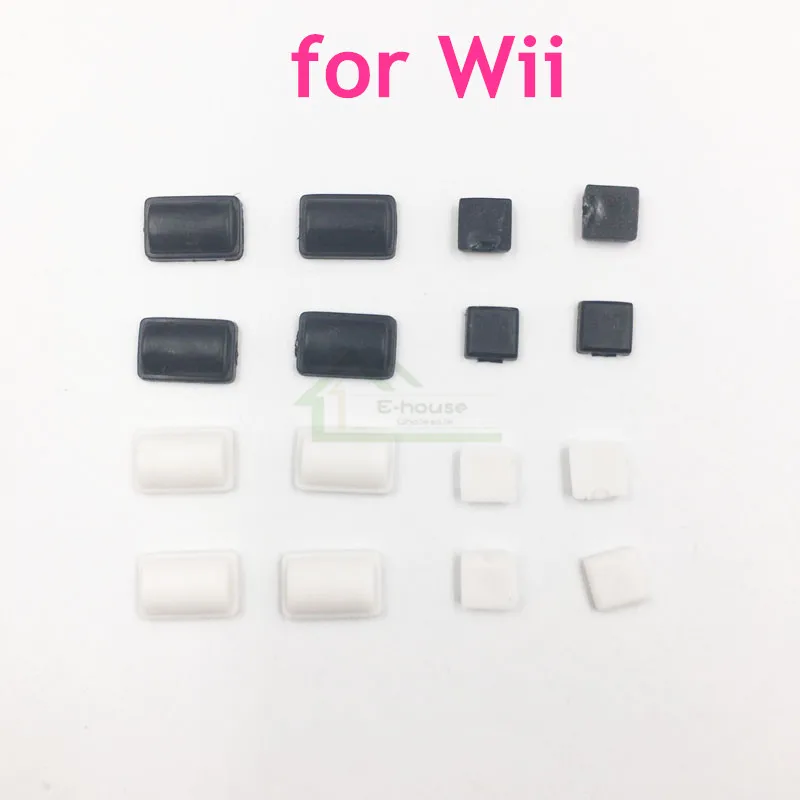 

High Quality Black/ White color 8 In 1 Screw Rubber Feet Cover Set for WII Console