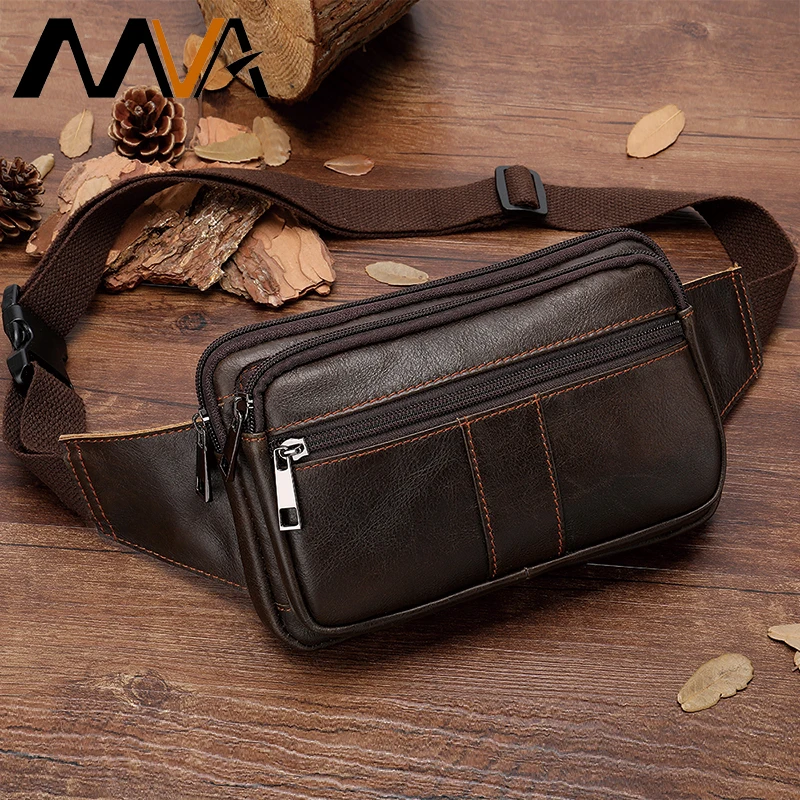 

MVA male fanny pack men's waist bag belt men/leather genuine man belt pouch money belt/bum/hip bag for men waist pack bags 8977